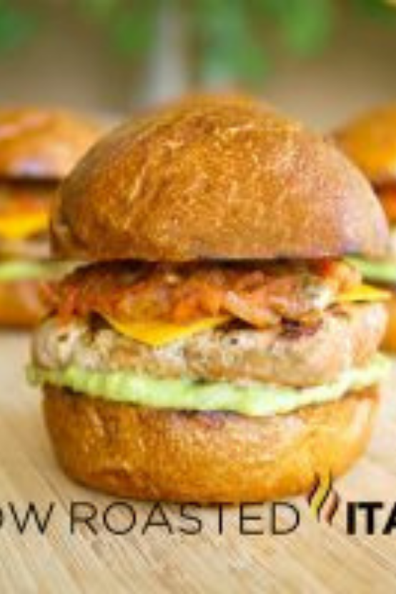 fully loaded text mex turkey burger slider