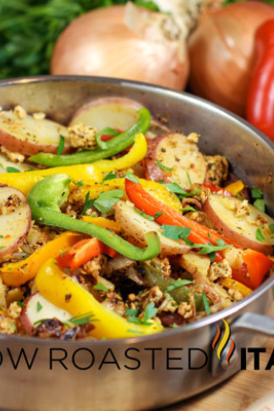 Italian sausage pepper and potato skillet
