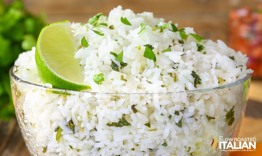 bowl of copycat chipotle cilantro lime rice