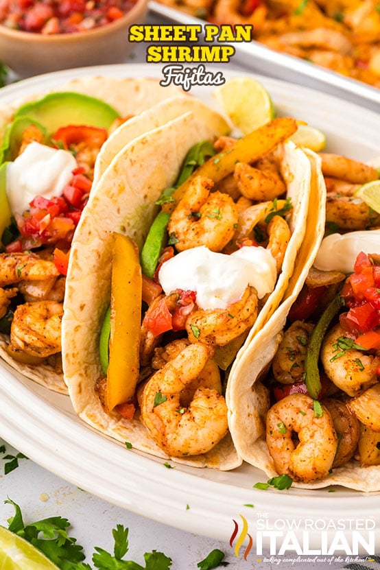 titled: Sheet Pan Shrimp Fajitas